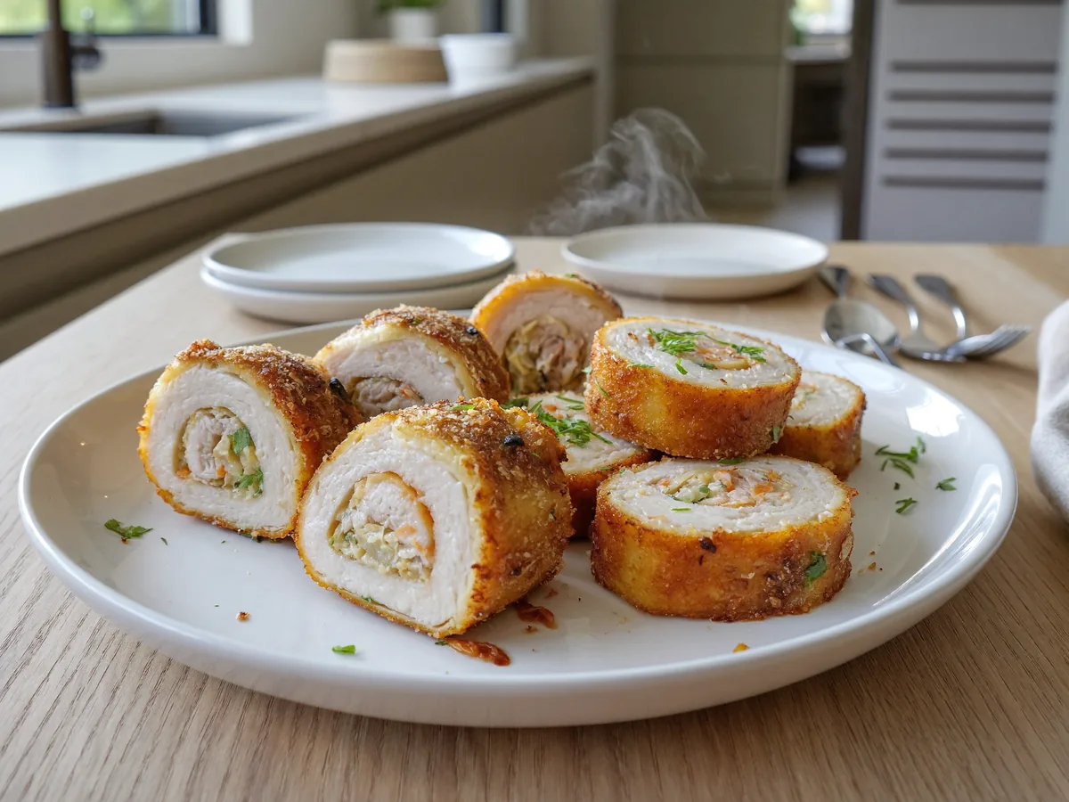 Куриные рулетики с корейской морковкой