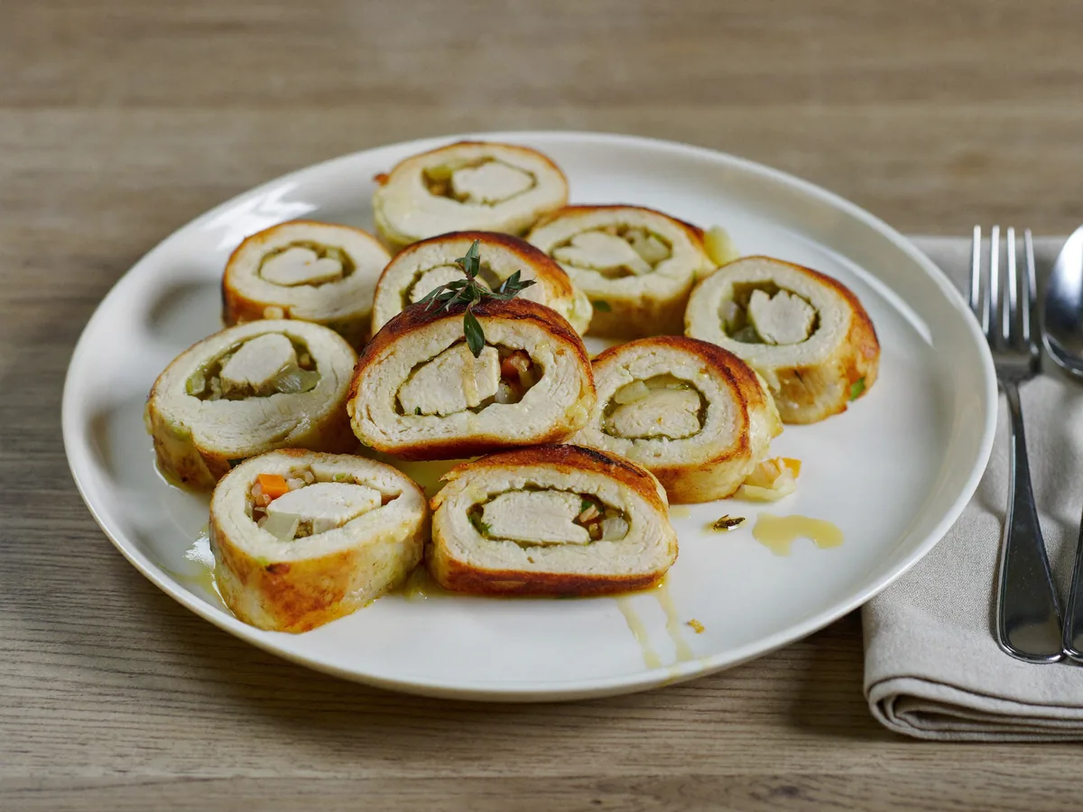 Куриные рулетики с рисом