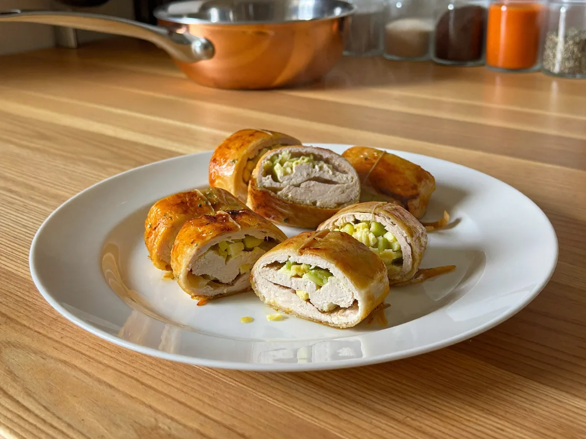 Куриные рулетики с сыром на сковороде