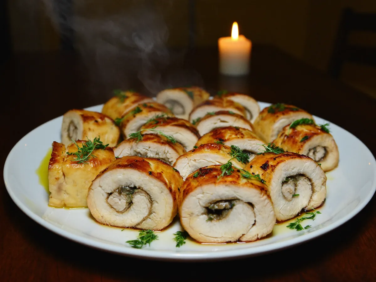 Куриные рулетики с зеленью
