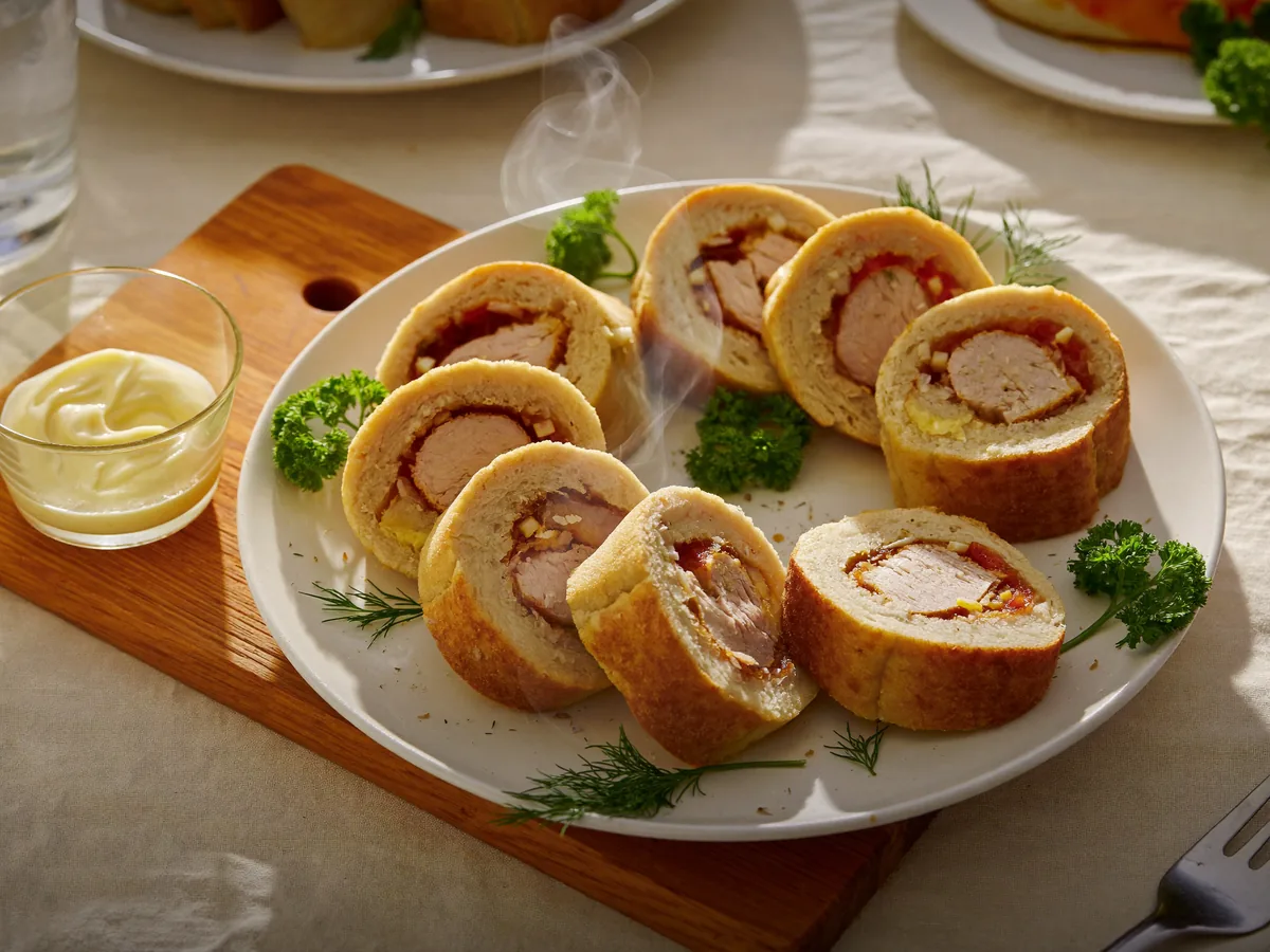 Куриный рулет с овощами