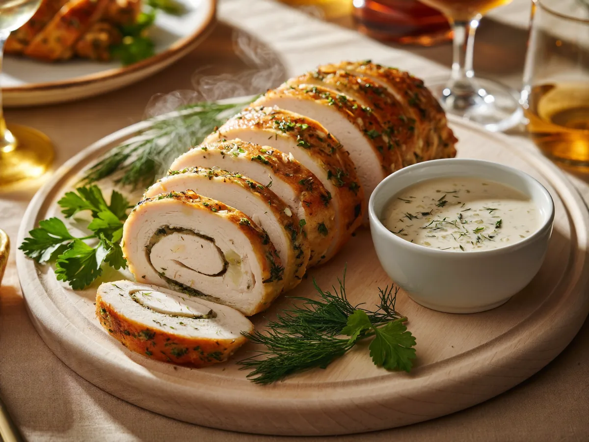 Куриный рулет в духовке в фольге