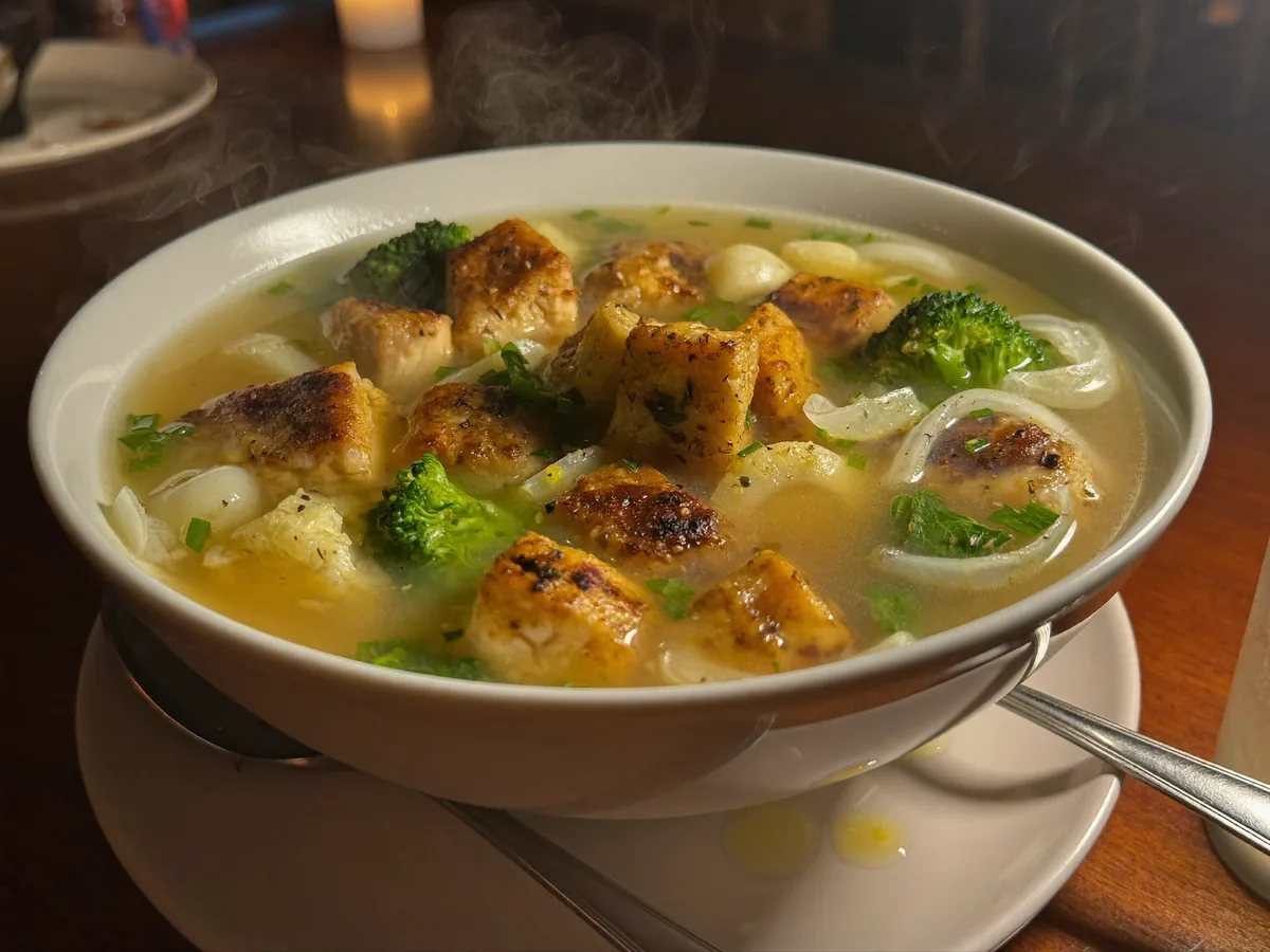 Куриный суп с брокколи и цветной капустой