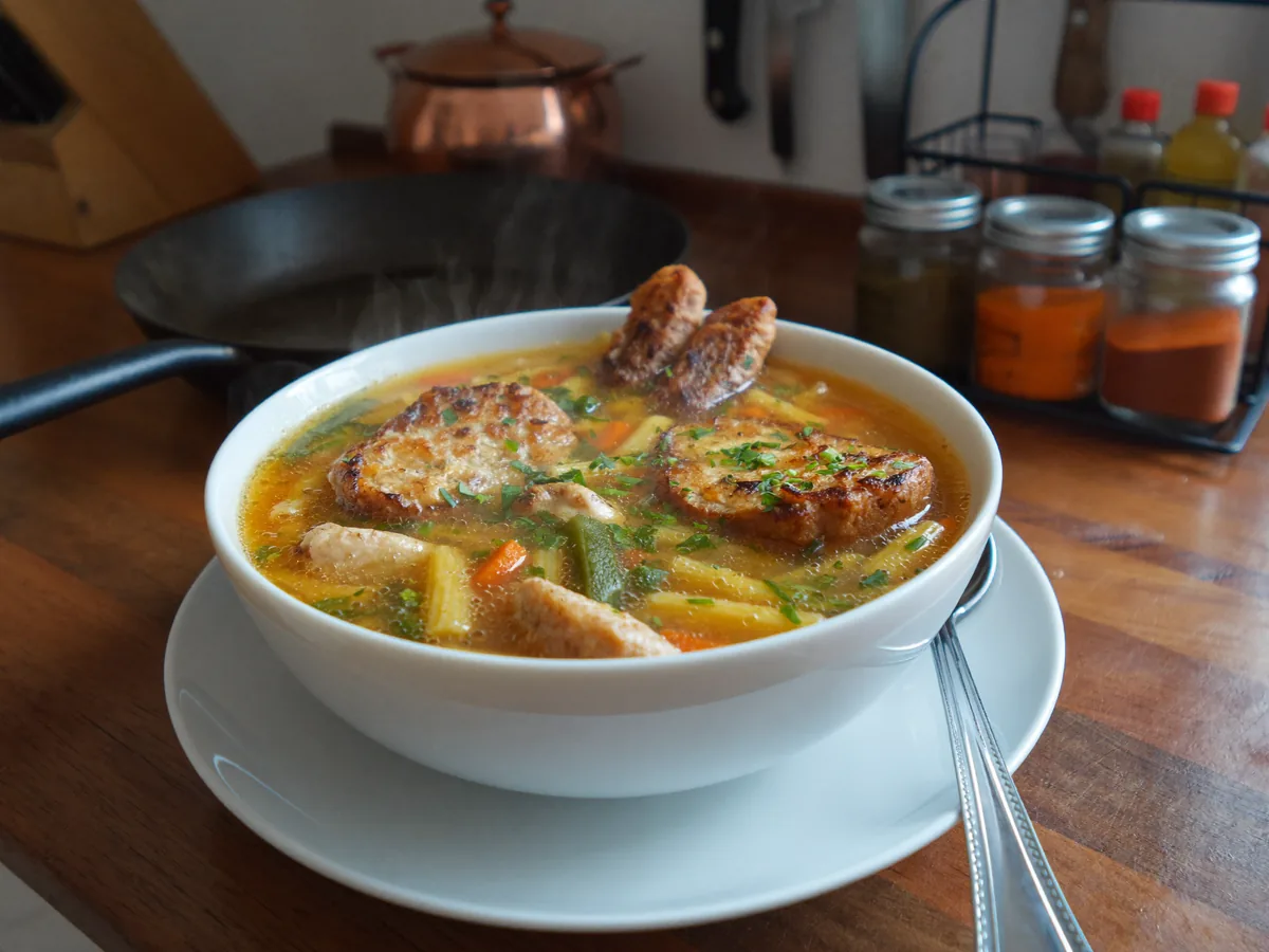 Куриный суп с макаронами
