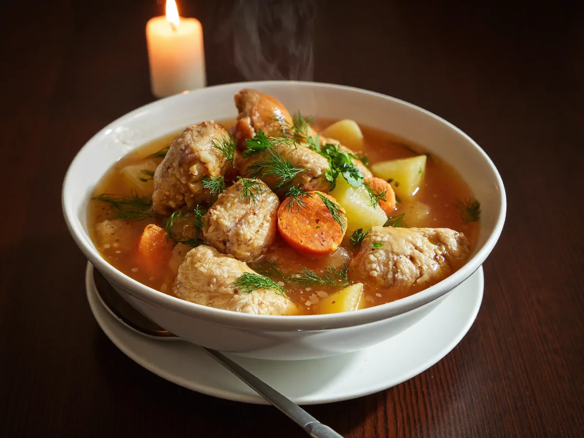 Куриный суп с овсянкой и овощами