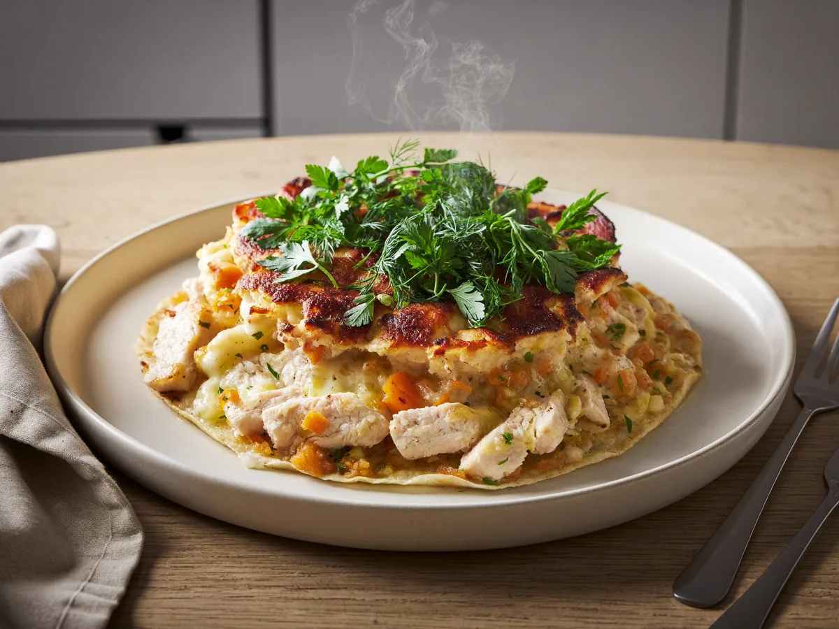 Лаваш с курицей и морковкой