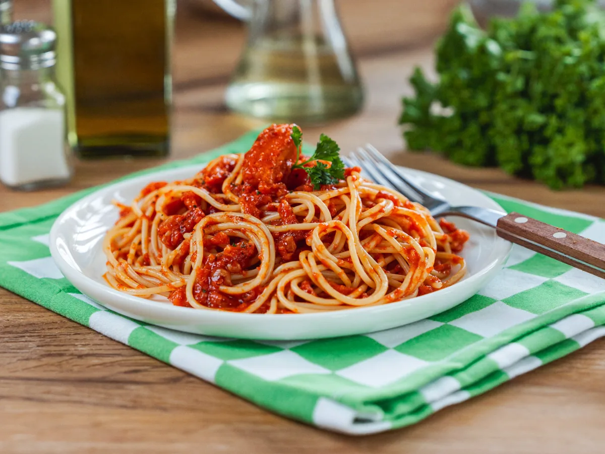 Макароны с кабачковой икрой