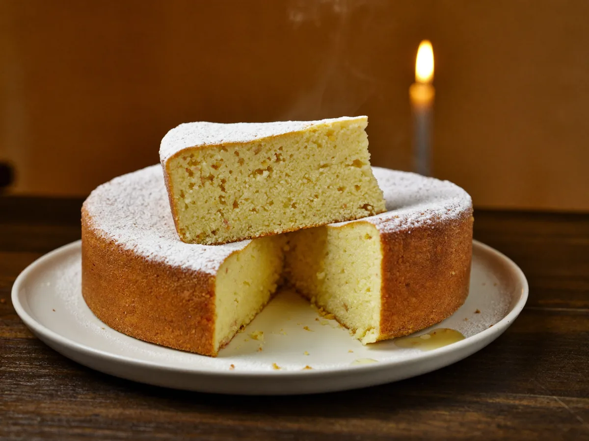 Манник на ряженке с яблоками