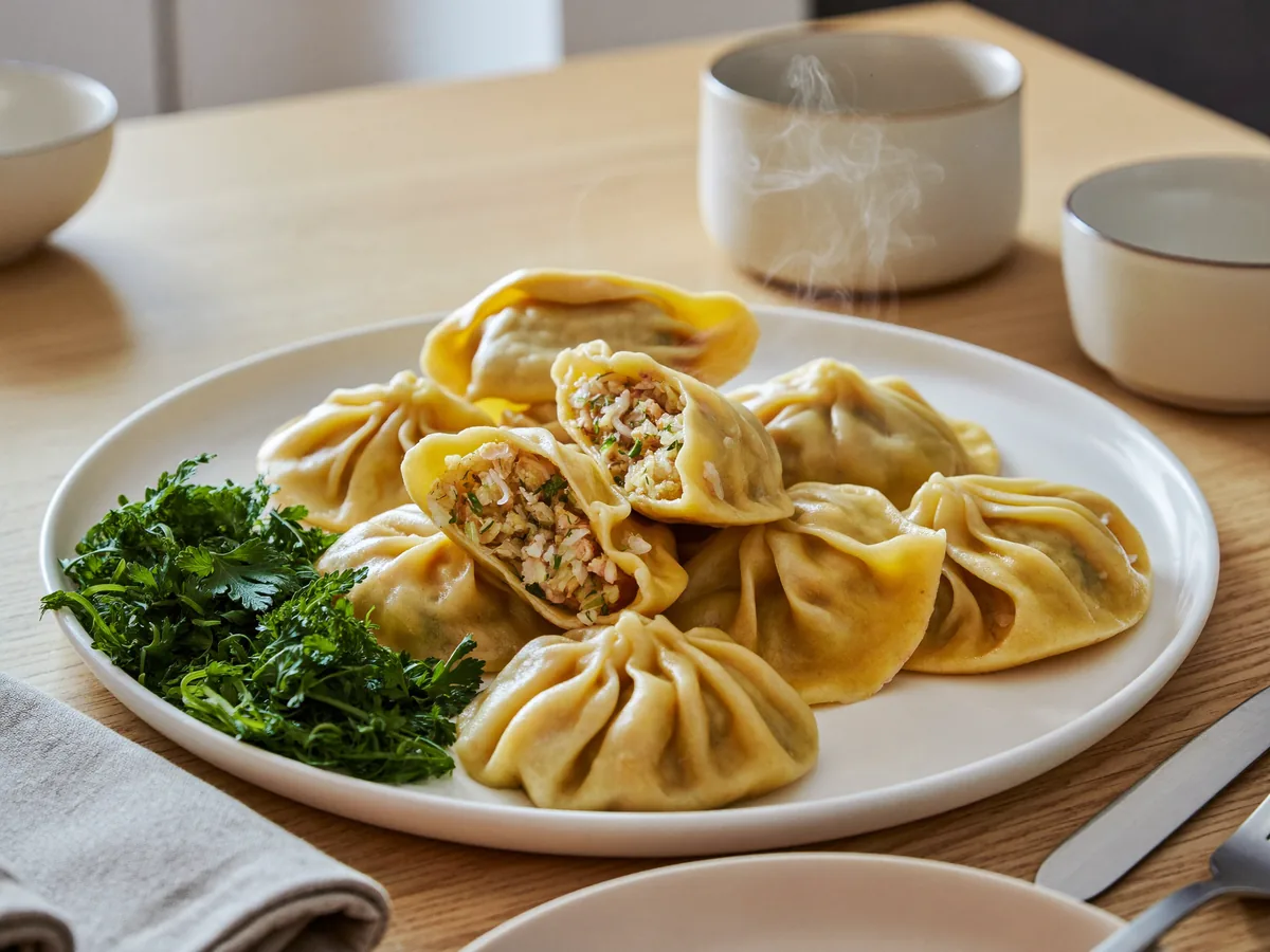 Манты с куриным фаршем