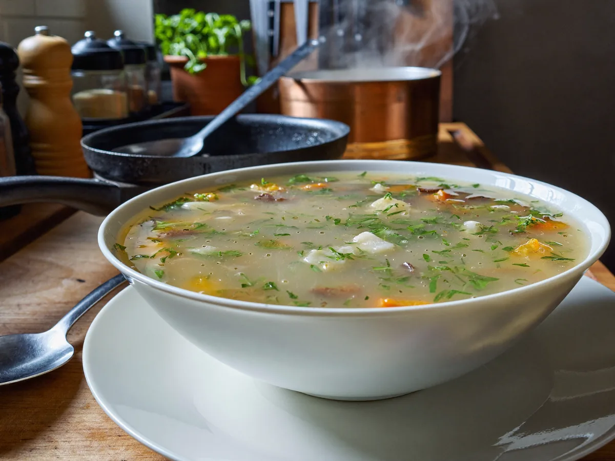 Молочный суп с рожками