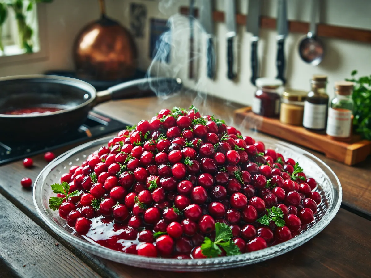 Морс из замороженной клюквы