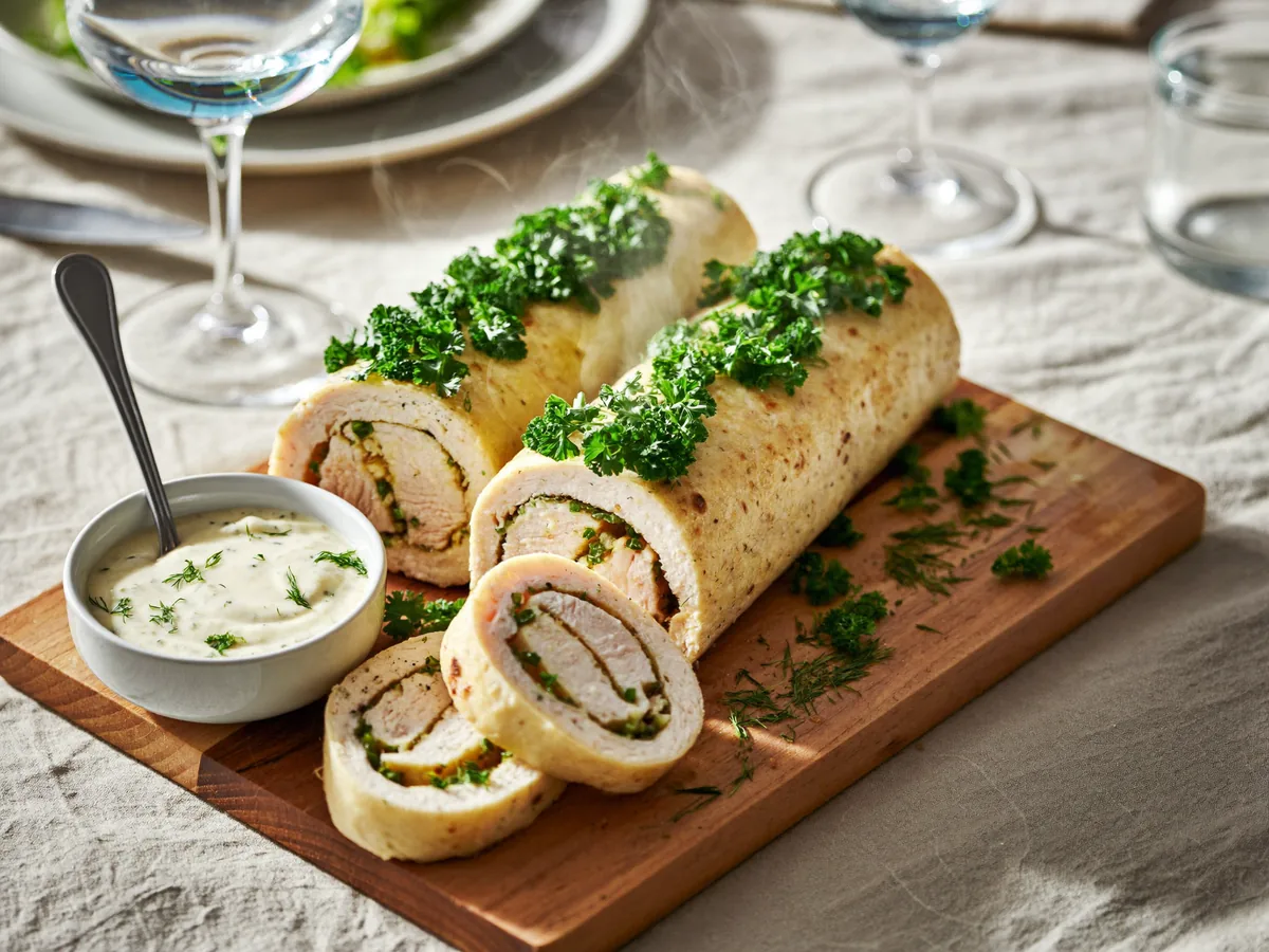 "Мраморный рулет" (мясная нарезка из курицы)