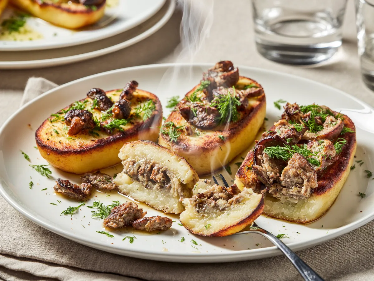 Мясные зразы с грибами