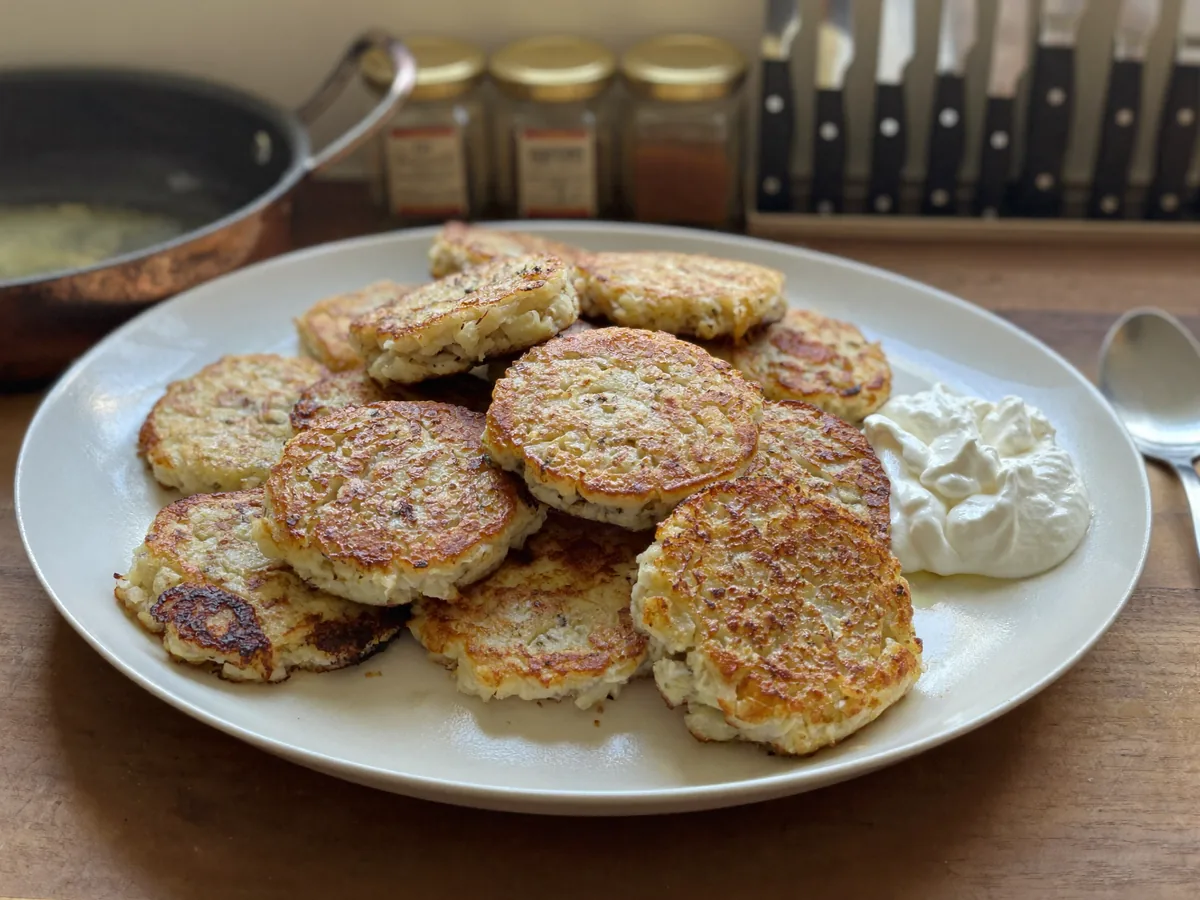 Оладьи из цветной капусты и картофеля