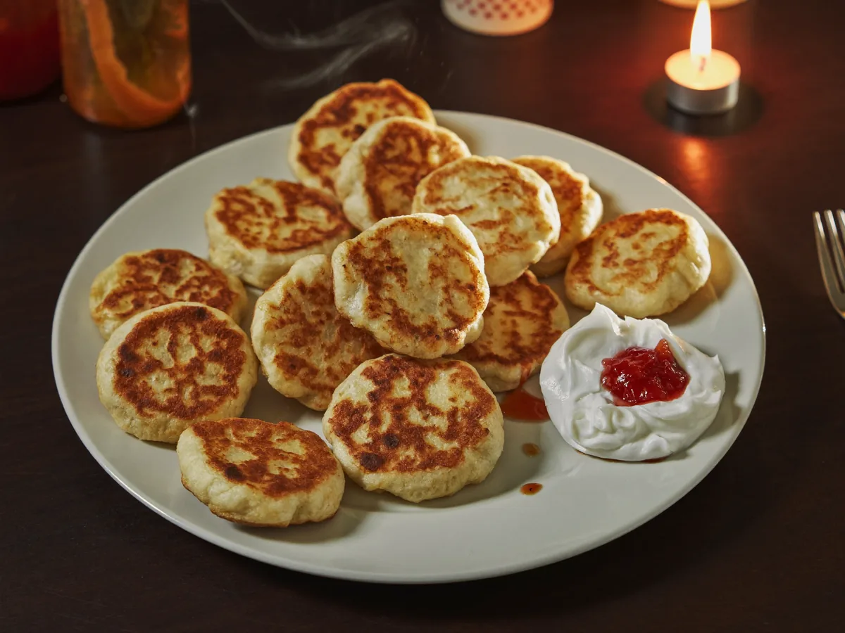 Оладьи на молоке с дрожжами и яйцами