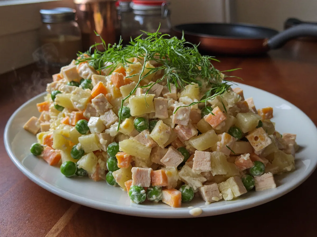 Оливье с сыром без картошки