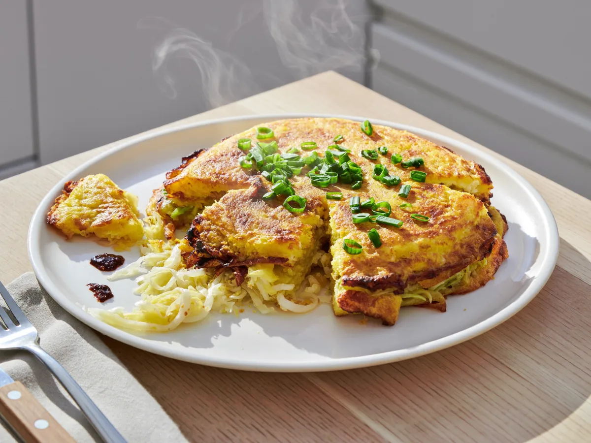 Омлет с пекинской капустой