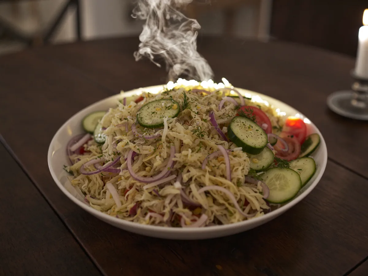 Овощной салат с куриной грудкой