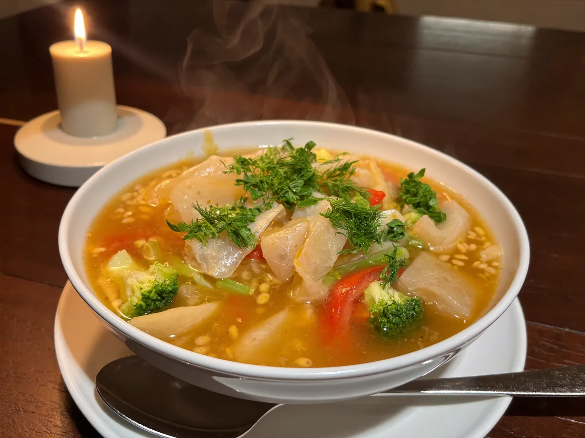 Овощной суп с капустой и пшеном