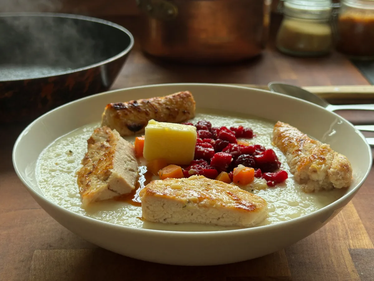 Овсяная каша с курицей