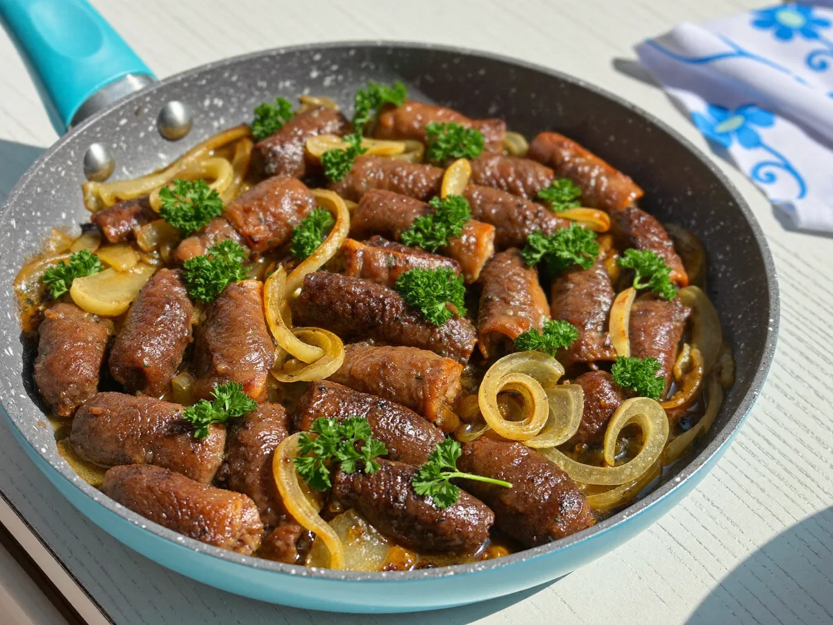 Печень индейки на сковороде с луком