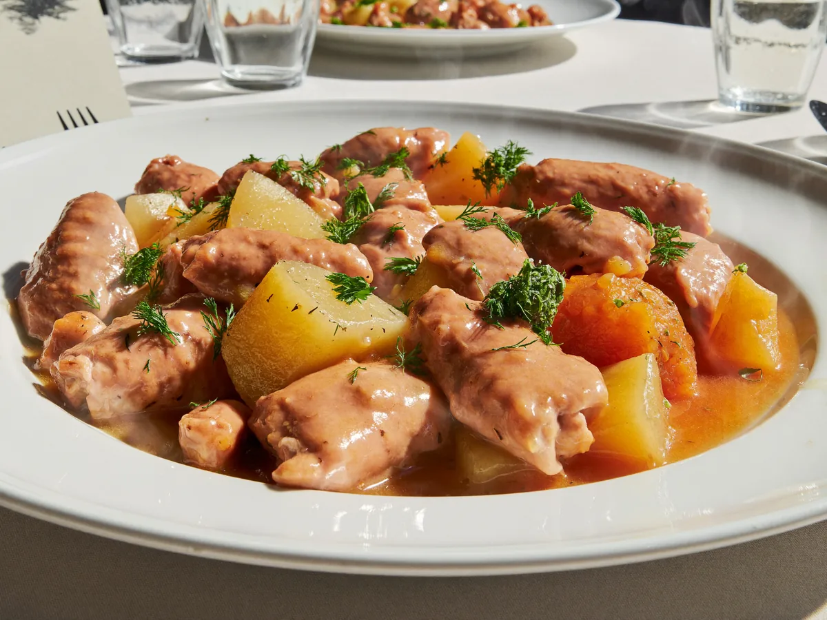 Печень с картошкой