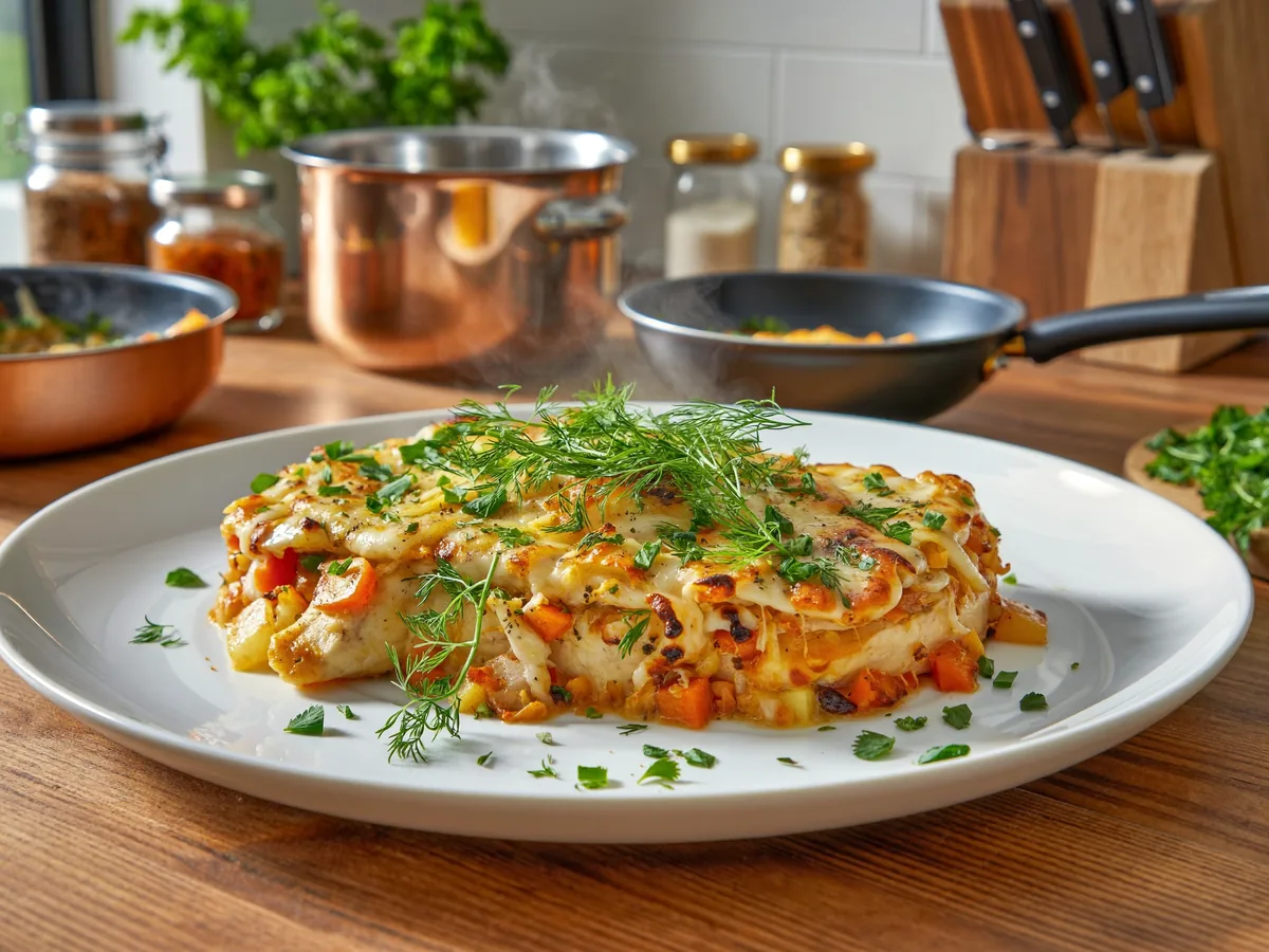 Перец, фаршированный курицей и сыром