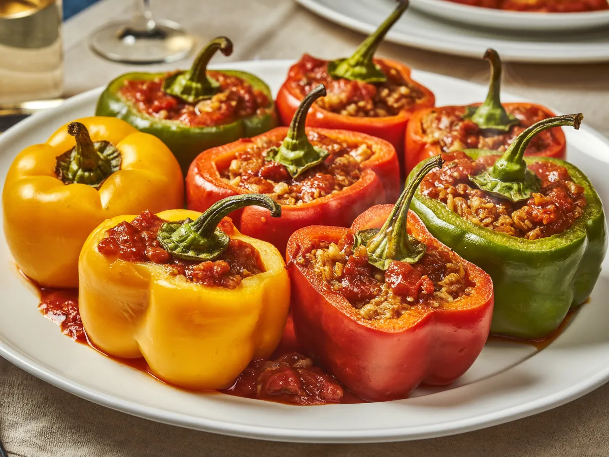 Перец фаршированный мясом и рисом классический
