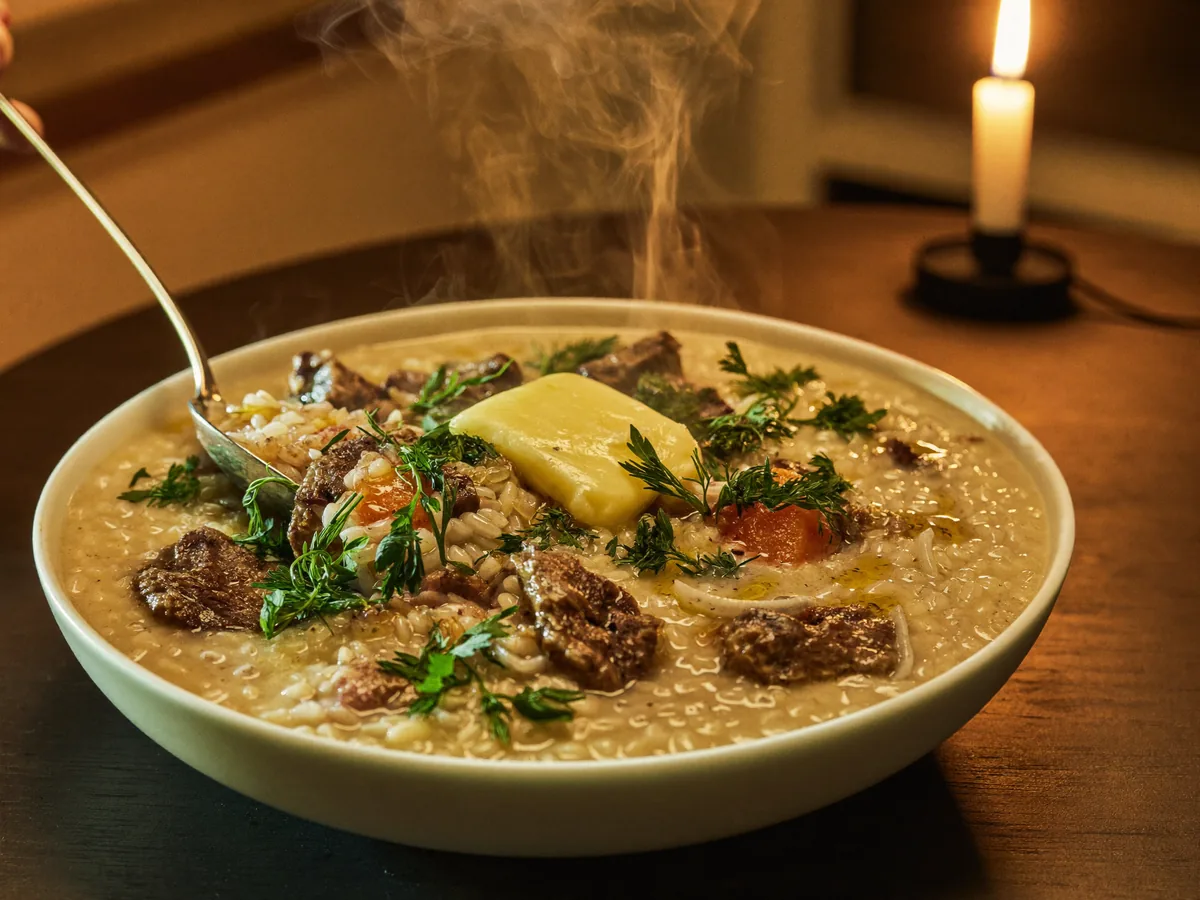 Перловая каша с говядиной