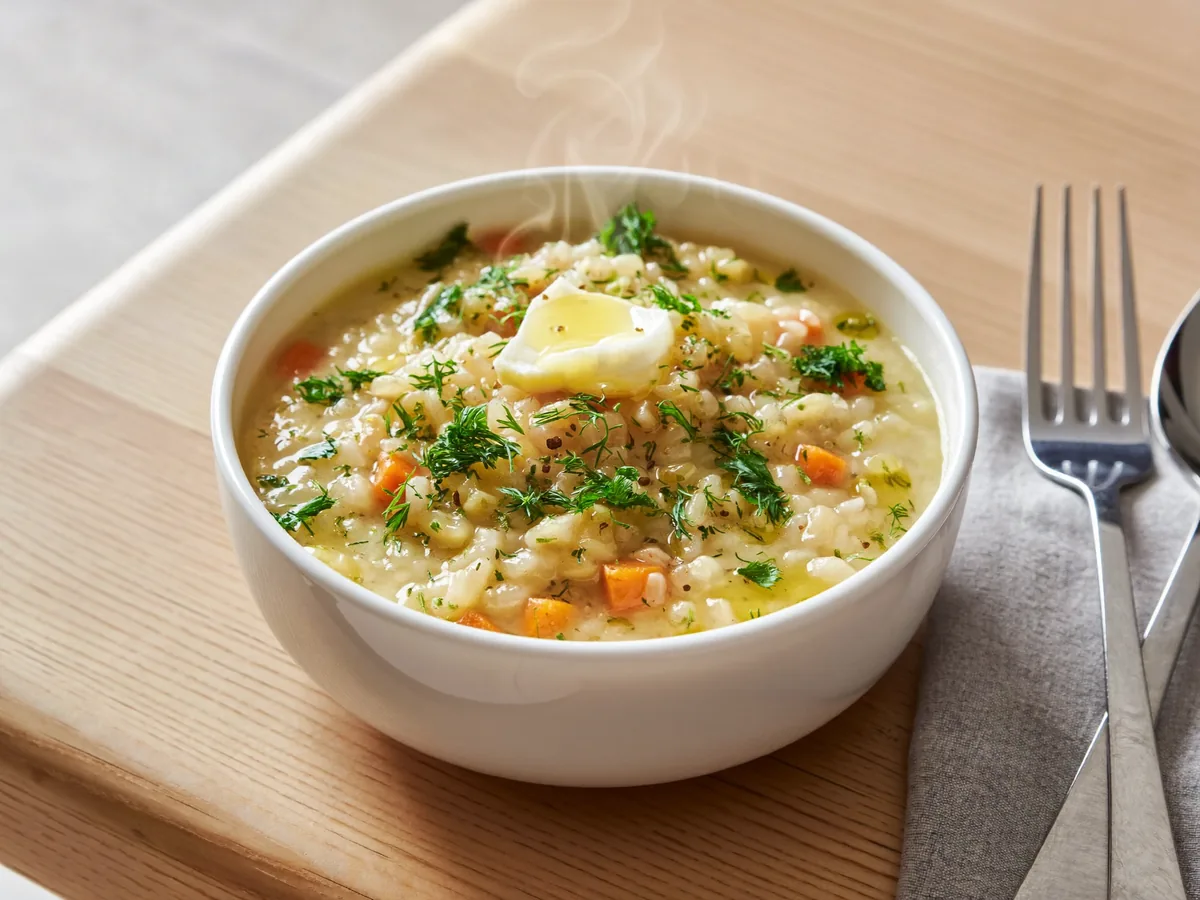 Перловая каша с луком и морковью