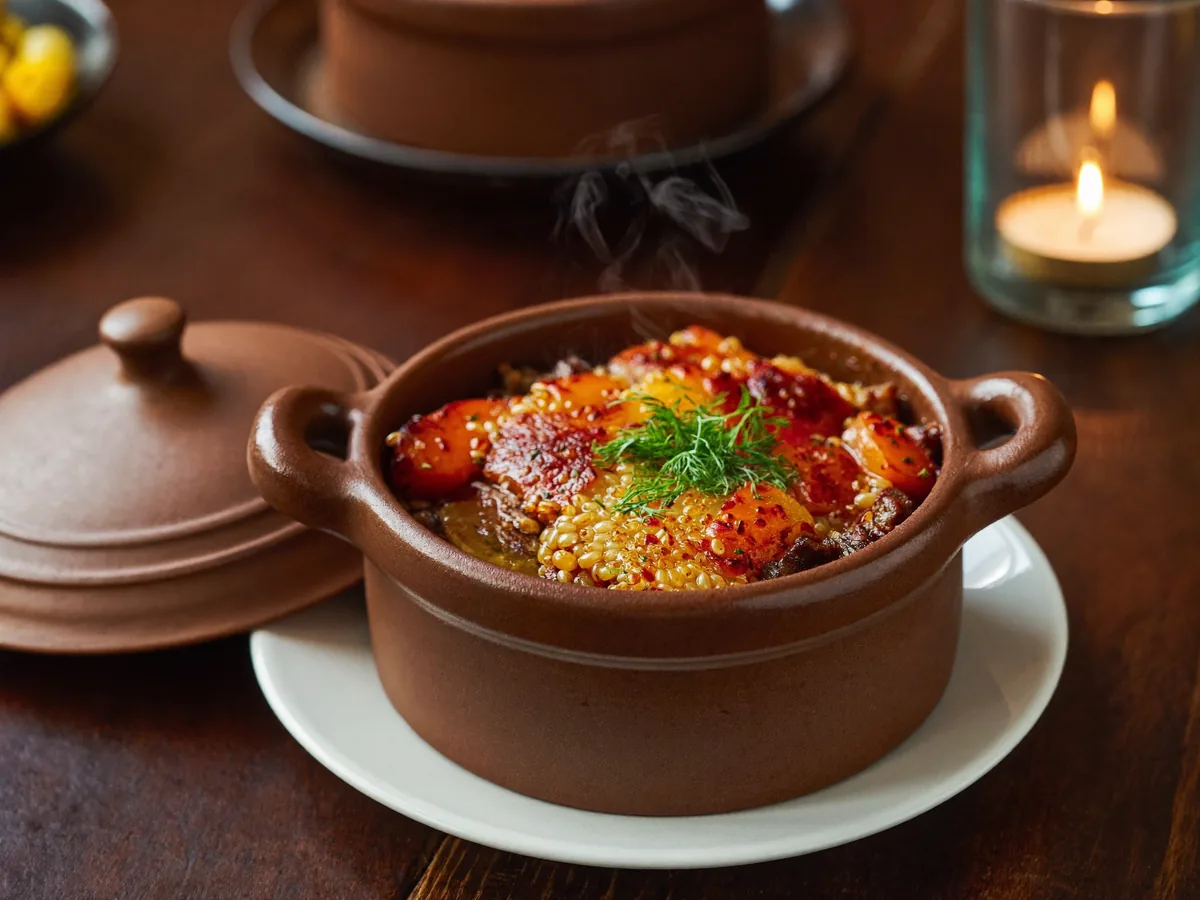 Перловка в горшочке в духовке с мясом