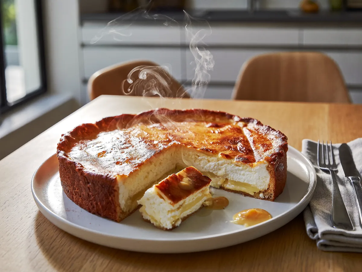 Песочный пирог с жимолостью и творогом