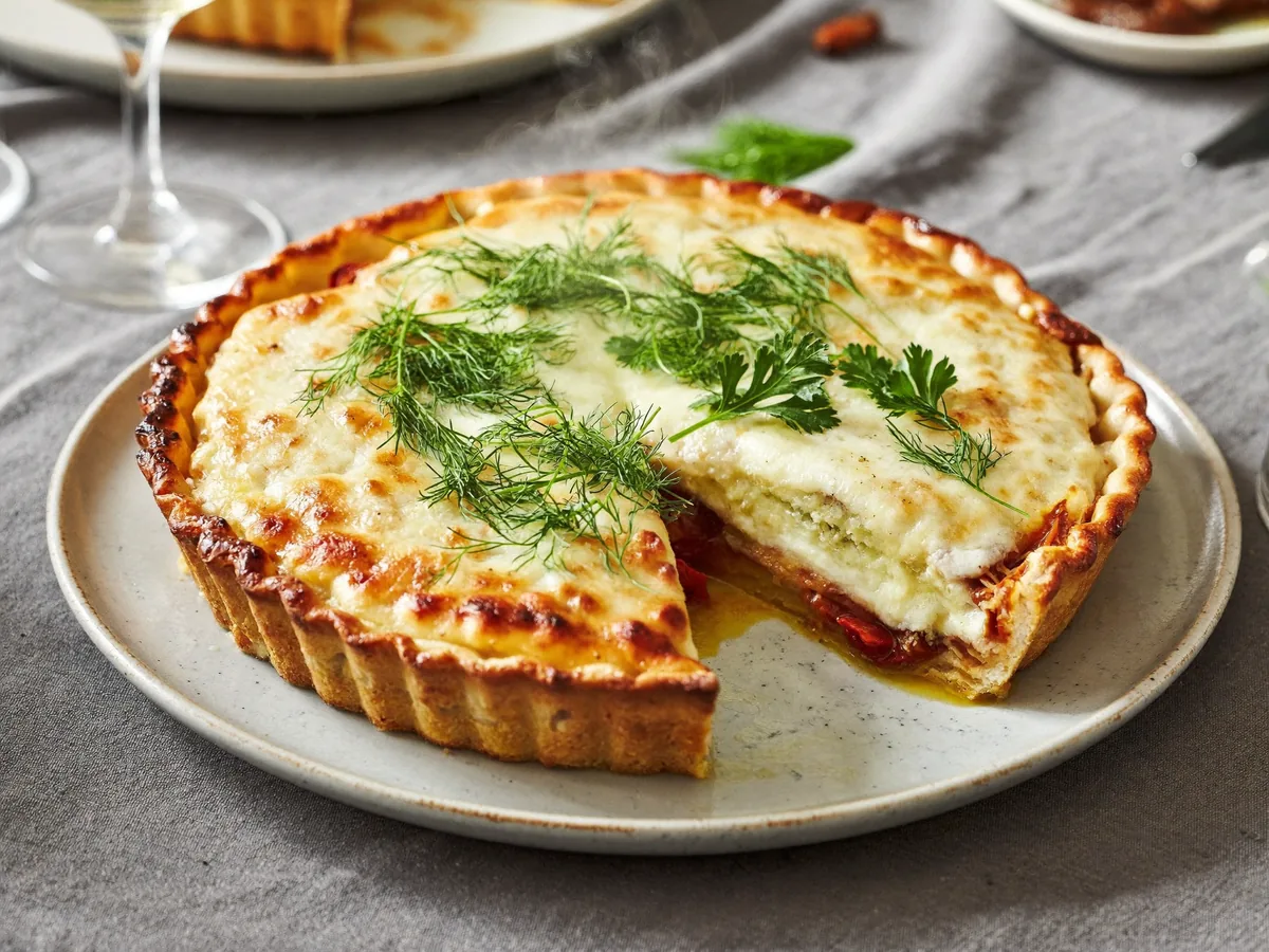Пирог из лаваша с сыром в духовке