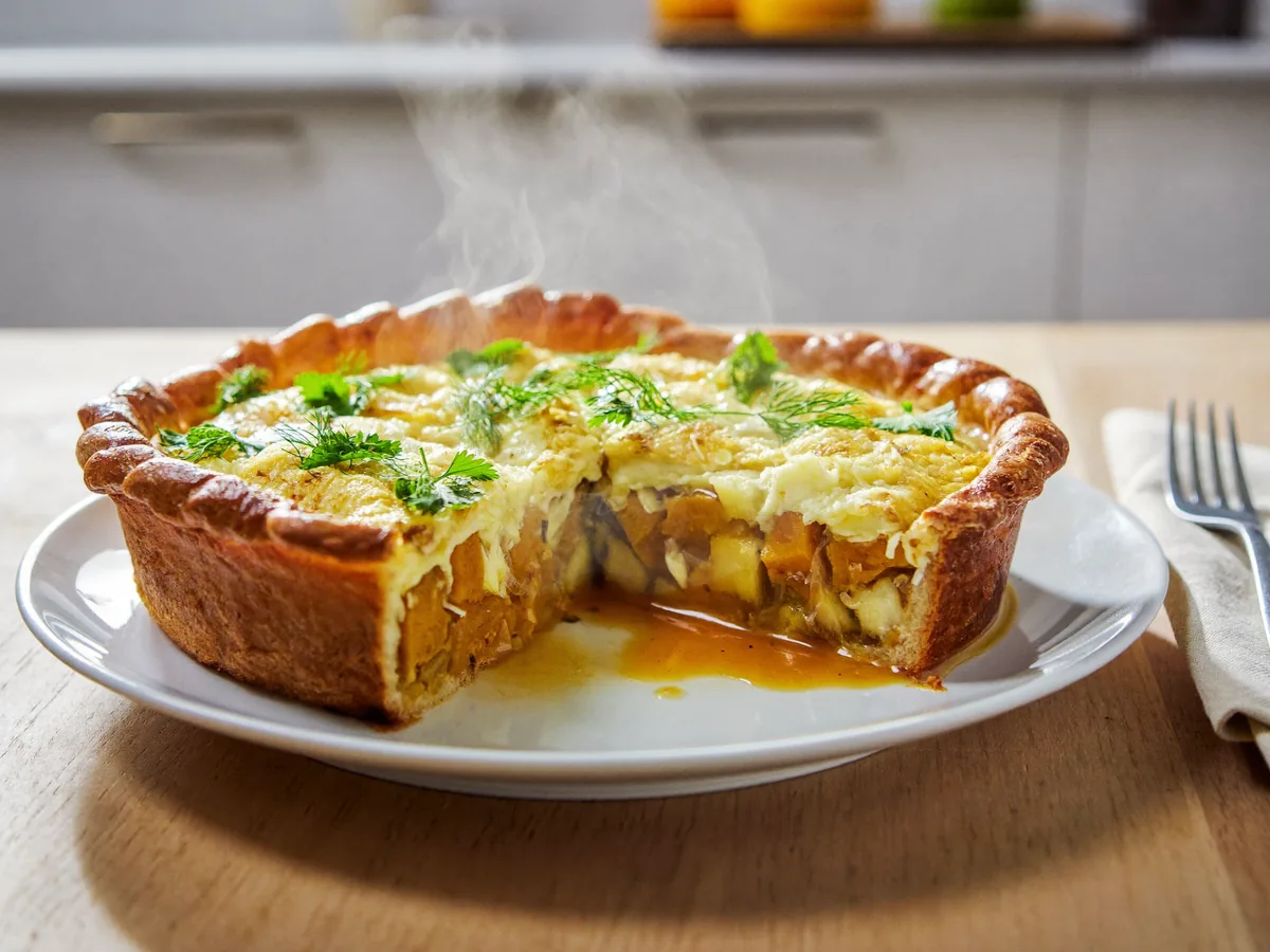 Пирог с тыквой и яблоками