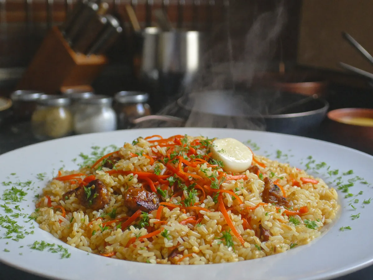 Плов из булгура с курицей