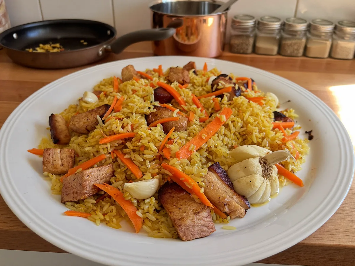 Плов из индейки в казане