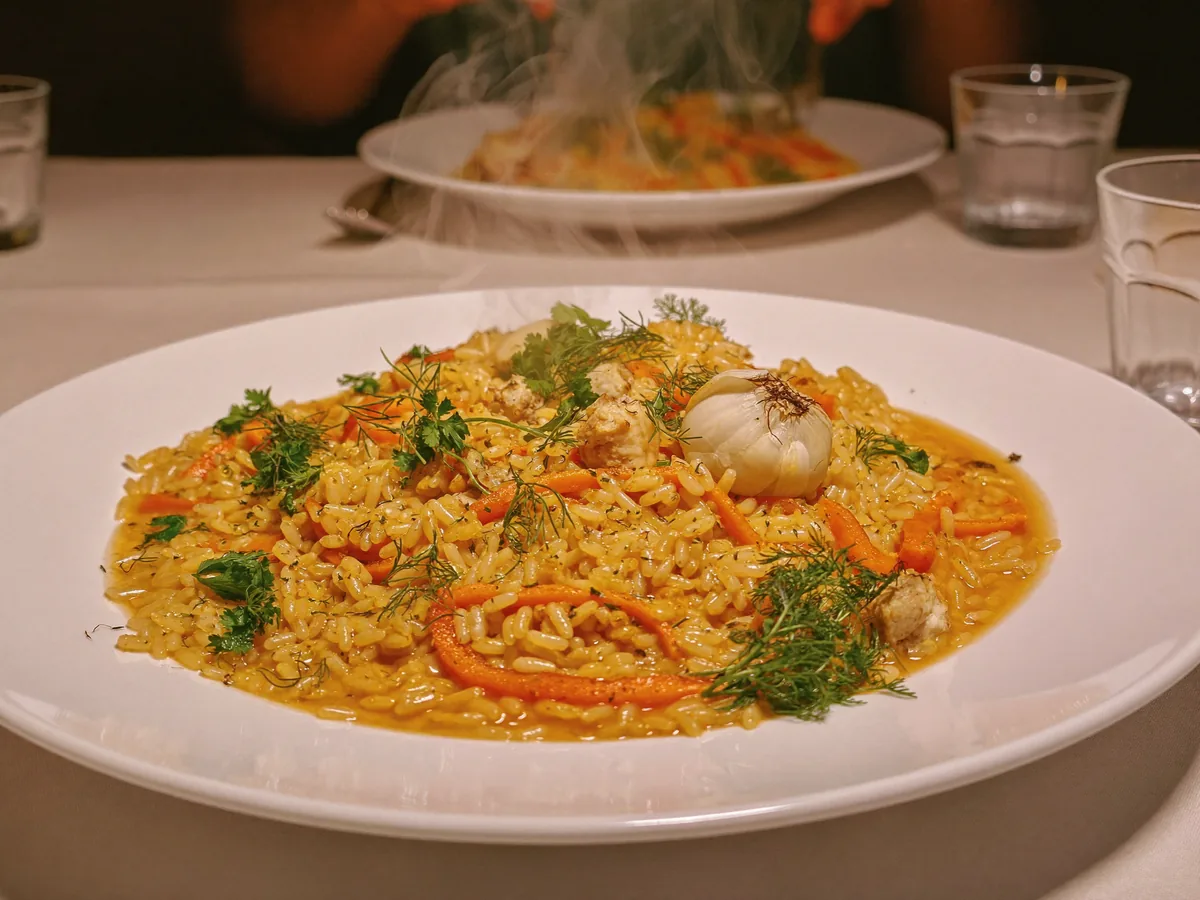 Плов из перловки с курицей