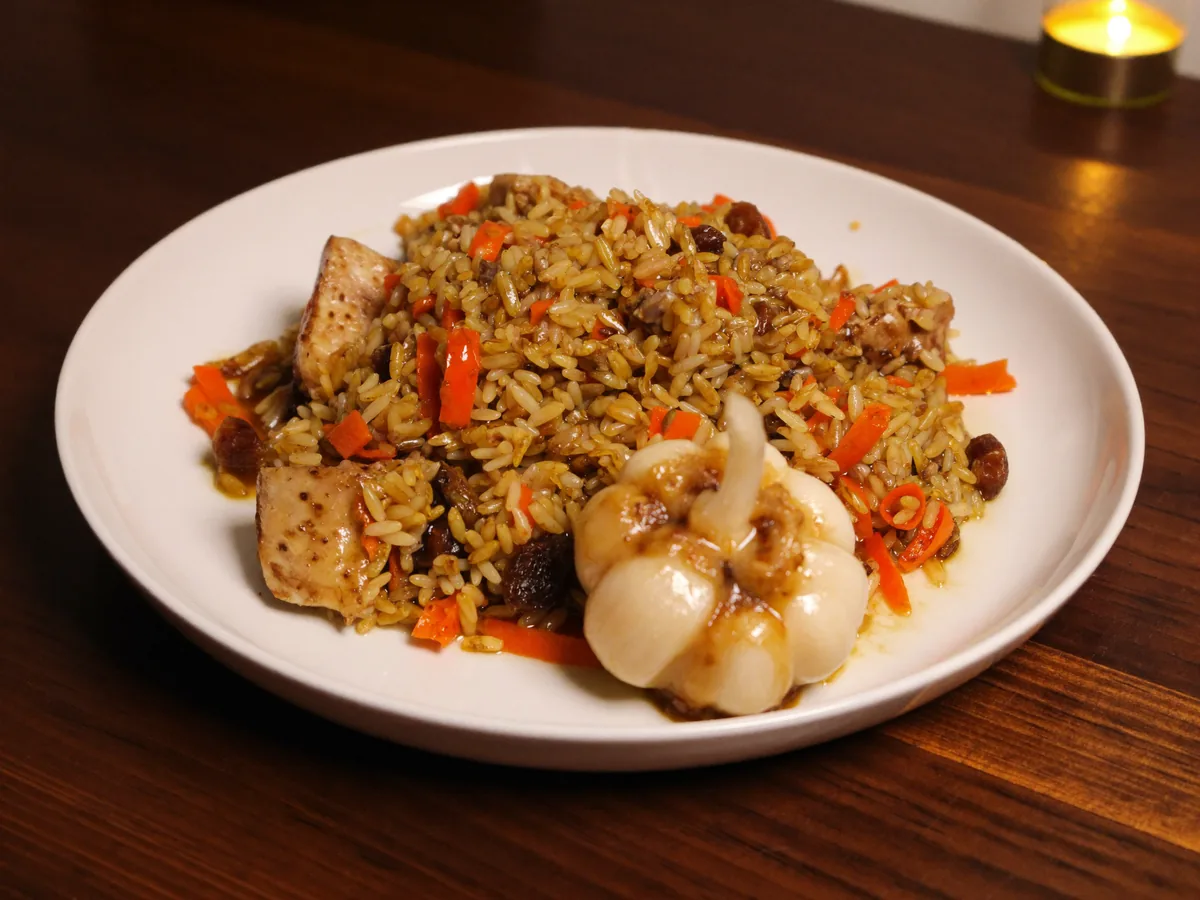 Плов с айвой без мяса (сладкий)