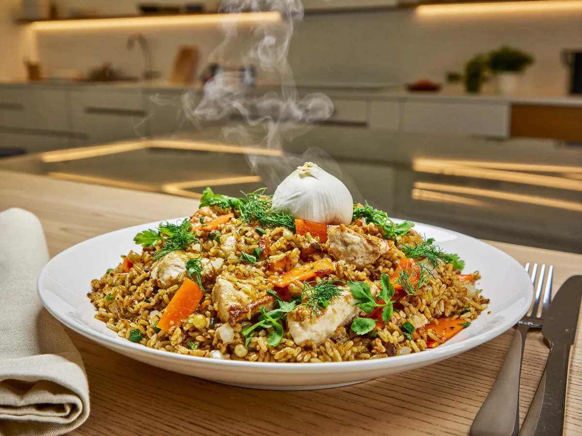 Плов с нутом и курицей