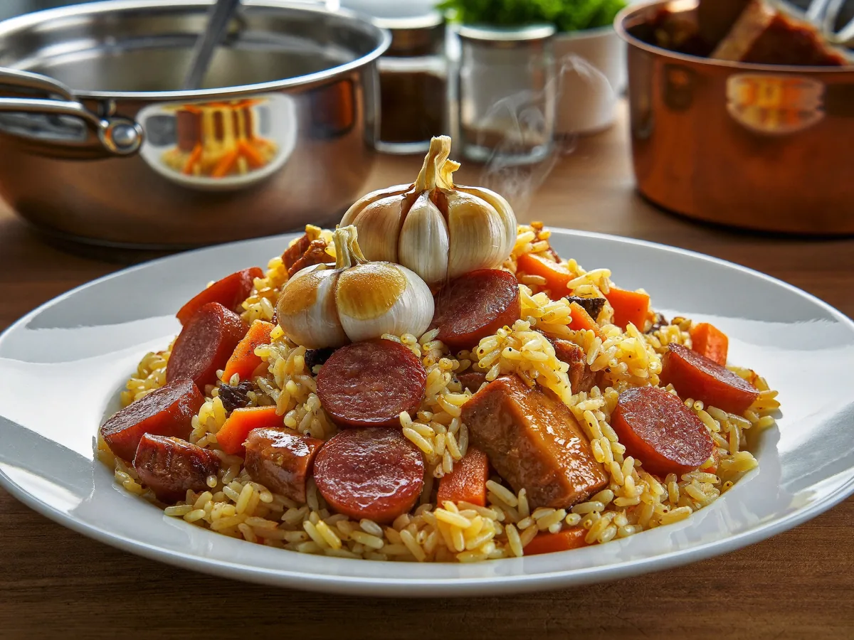 Плов с сосисками