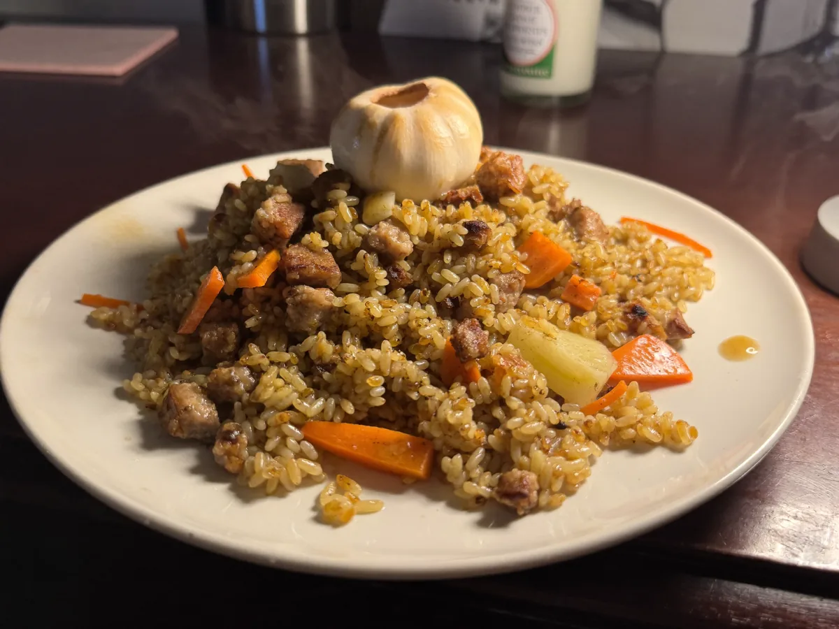 Плов с сосиской