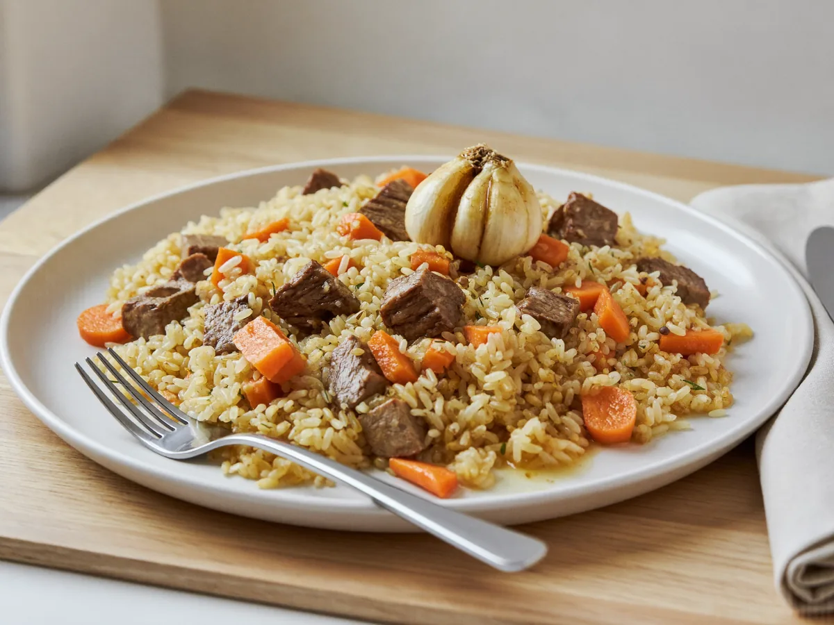 Плов с тушенкой в мультиварке
