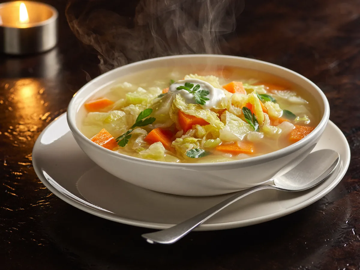 Постные щи с фасолью, консервированной и капустой