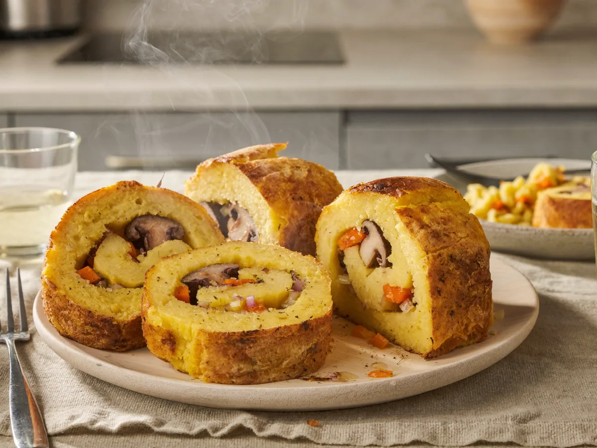 Постный картофельный рулет