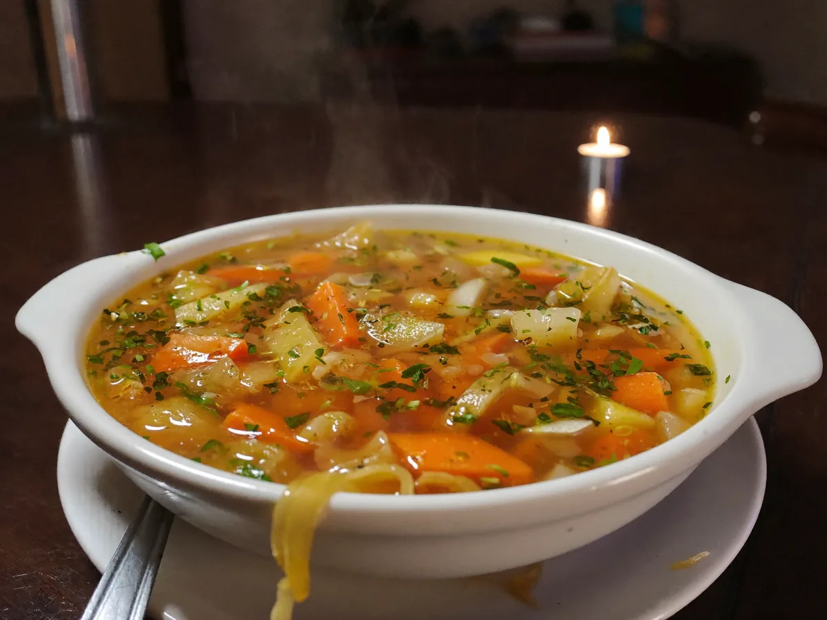 Постный суп с брюссельской капустой