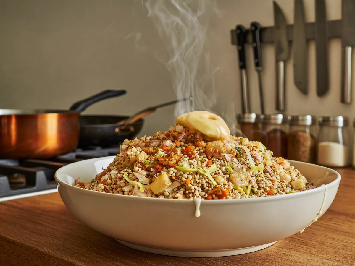 Пшенная каша с капустой