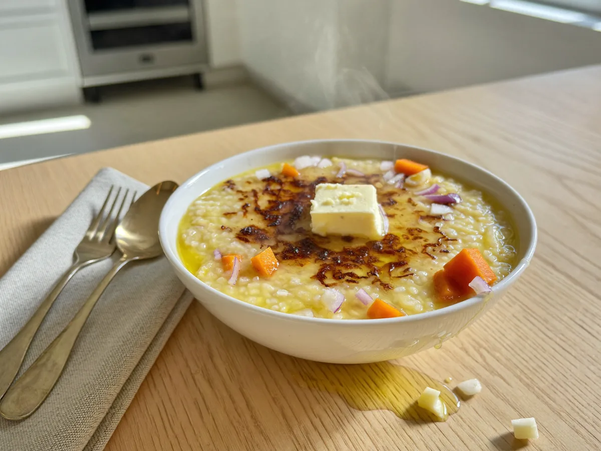 Пшенная каша с луком и морковью