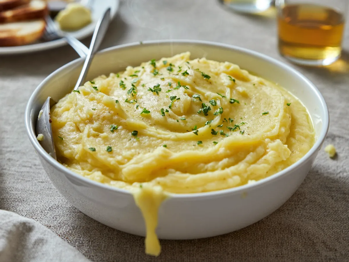 Пюре из картофеля с зеленым горошком