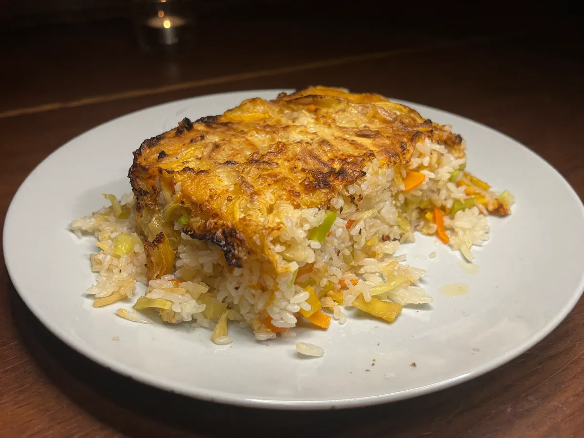 Рис с квашеной капустой в духовке