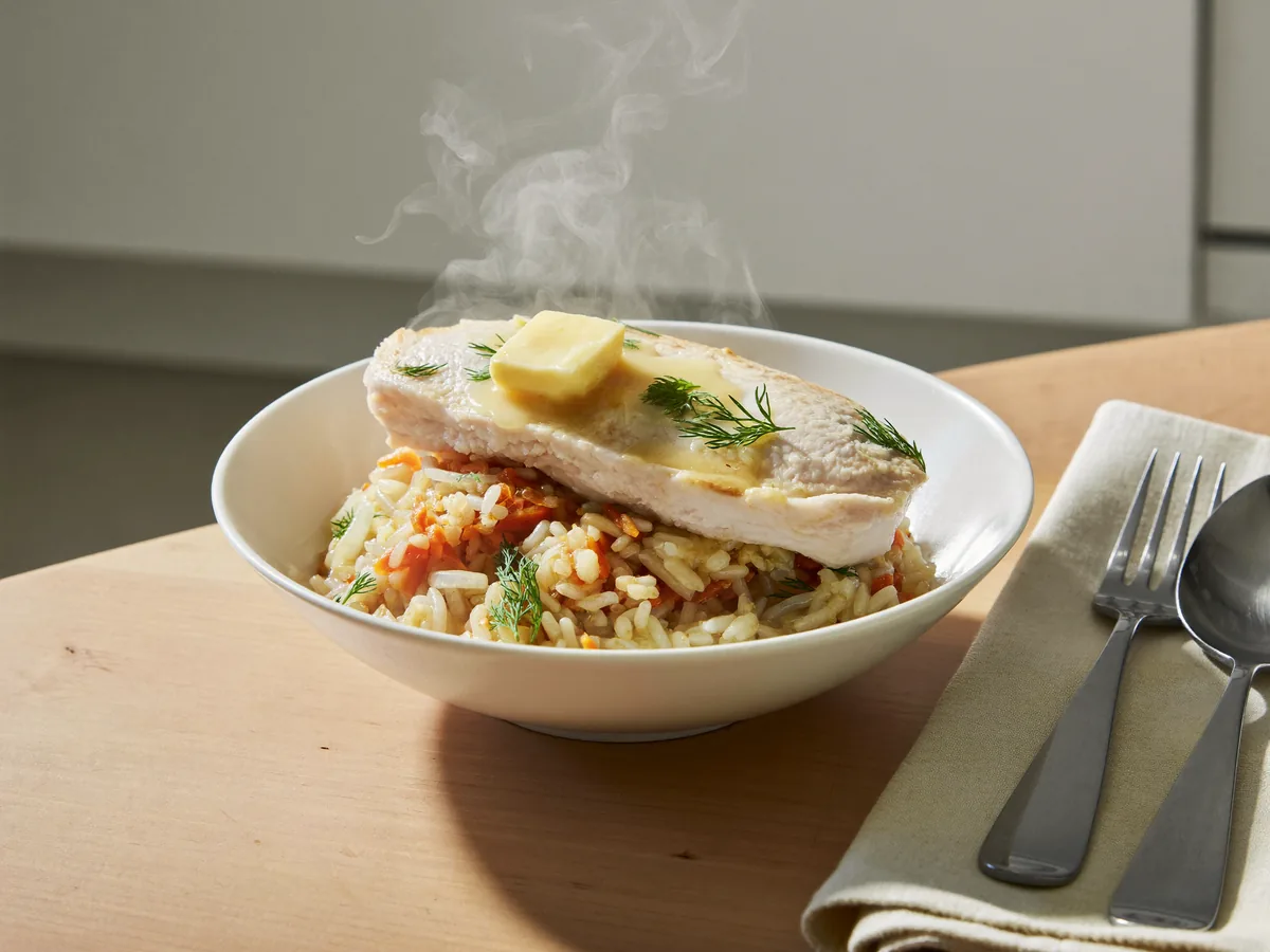 Рисовая каша с курицей